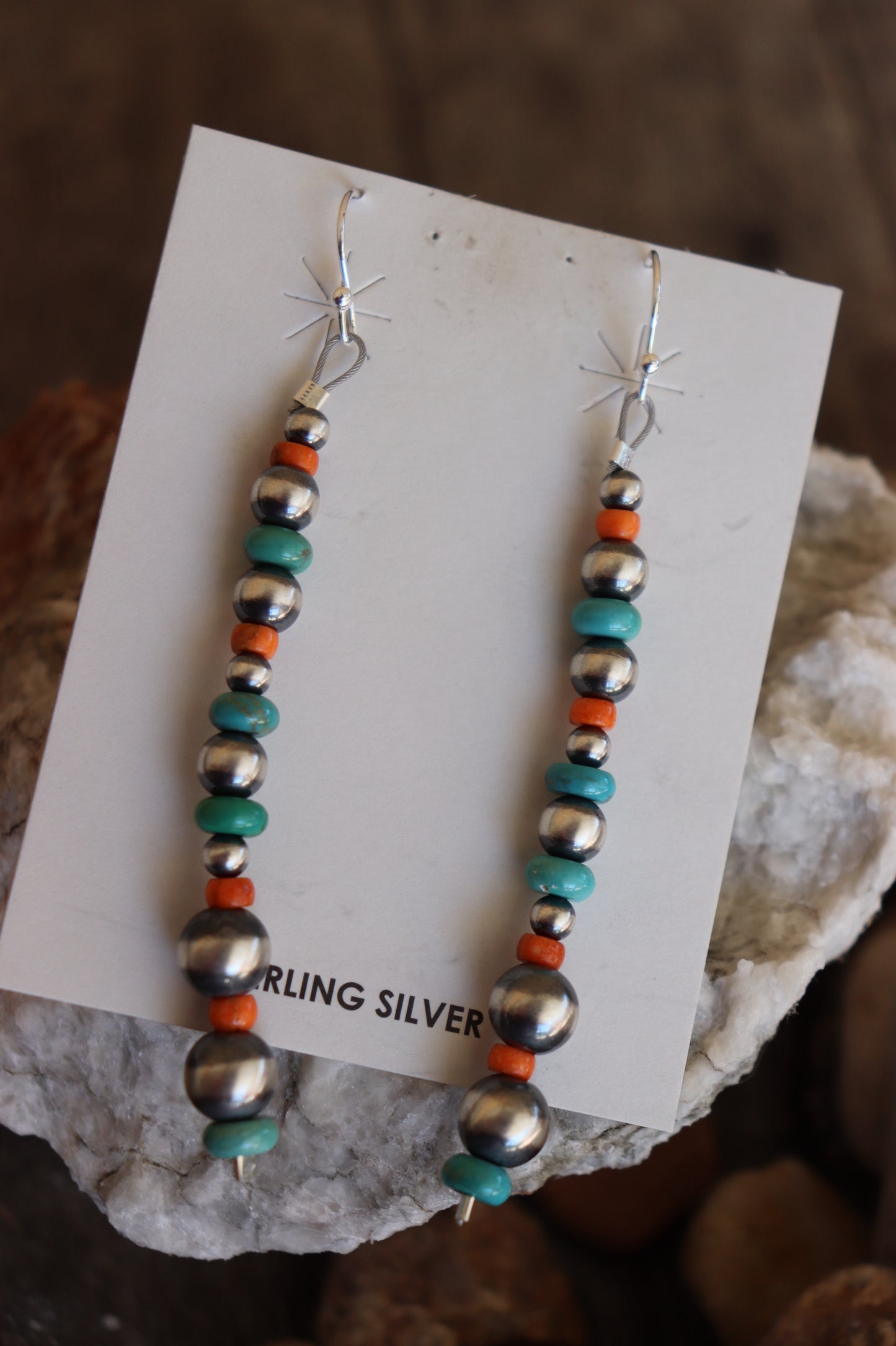 Spiny and Turq dangle earrings