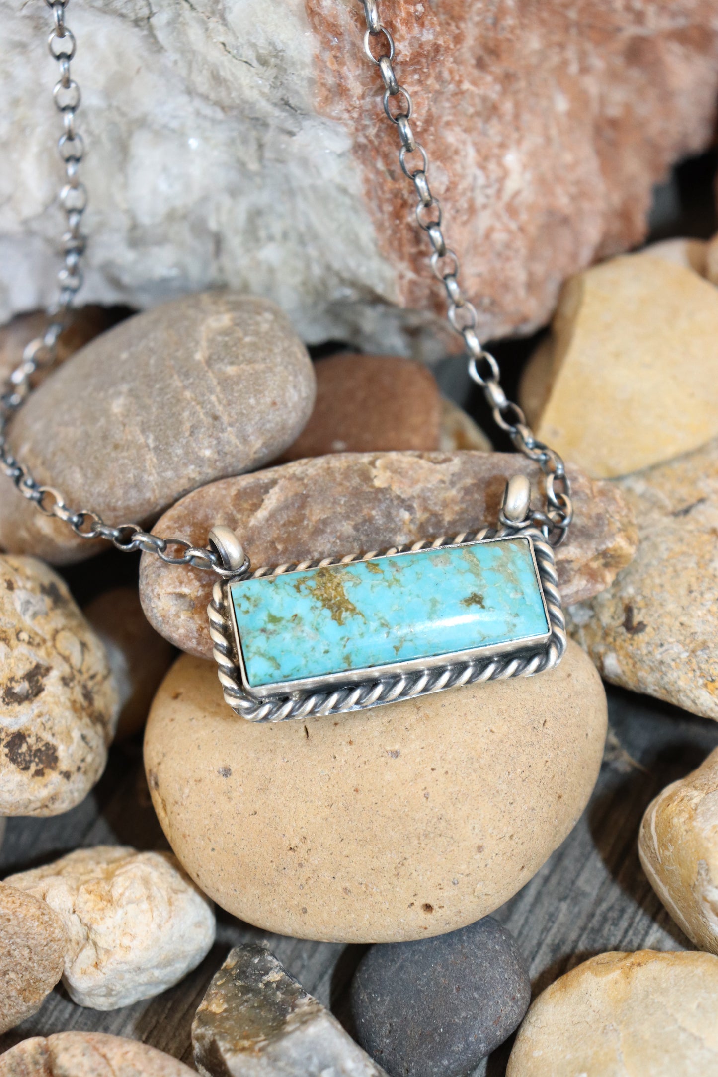 Turquoise bar necklace