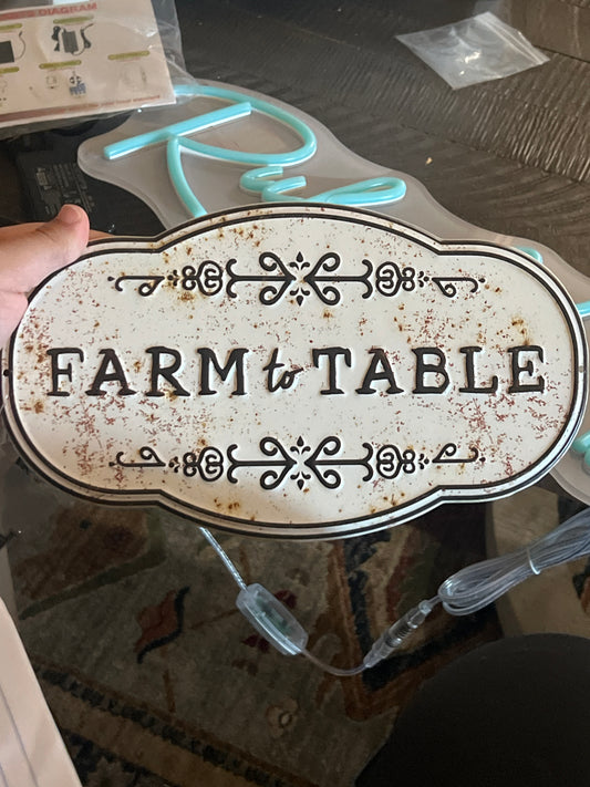 Farm to table sign
