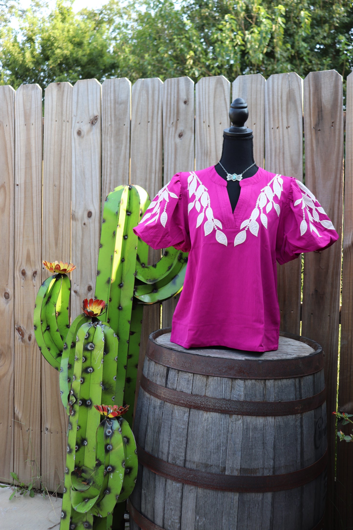 Magenta floral top