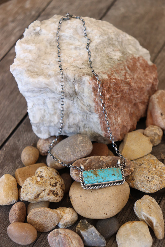 Turquoise bar necklace