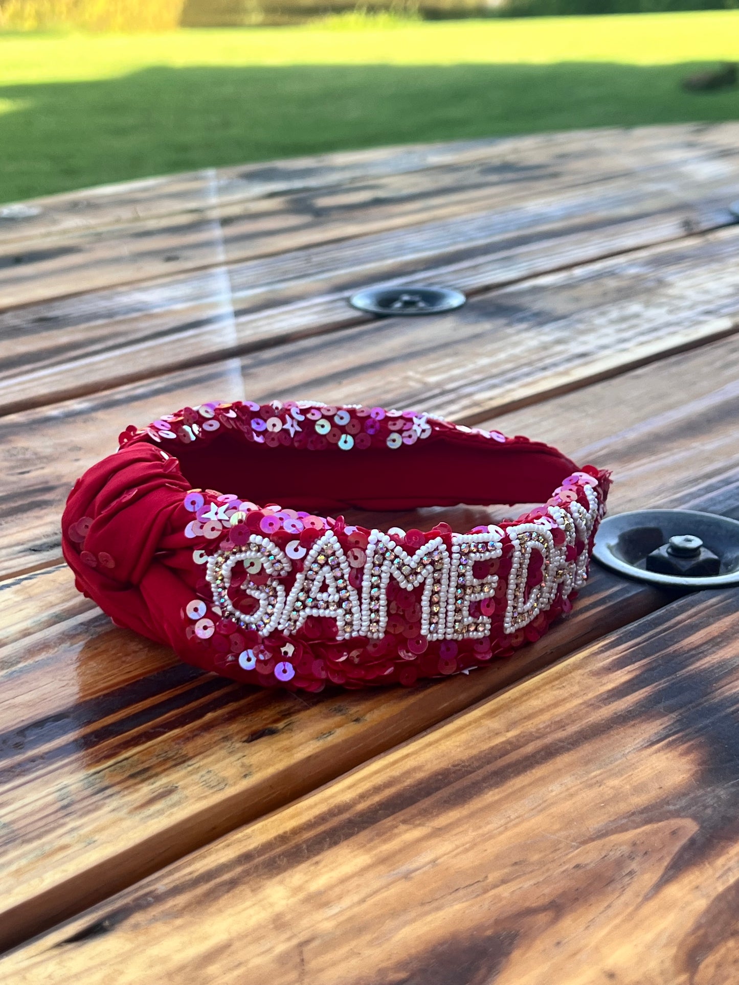 Red game day head band