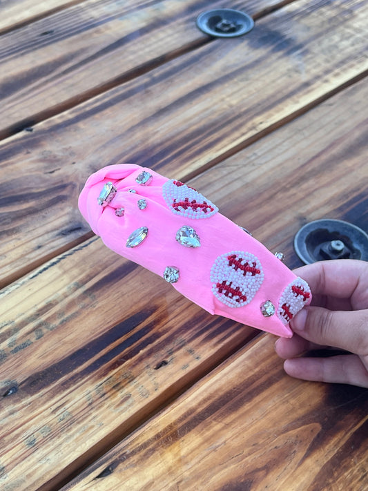 Pink baseball head band