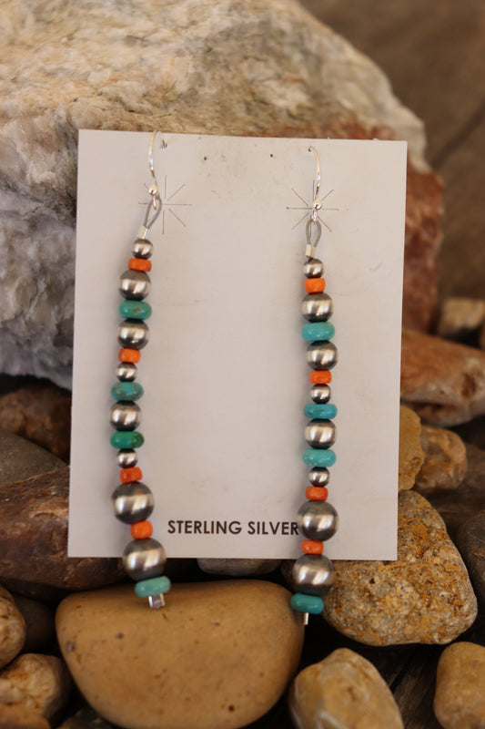 Spiny and Turq dangle earrings