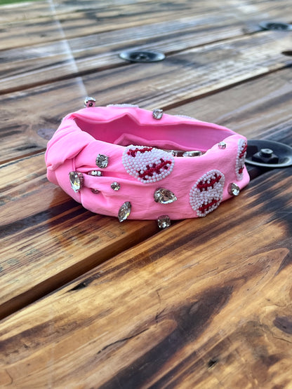 Pink baseball head band