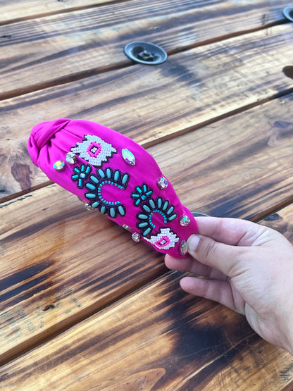 Dark pink western head band