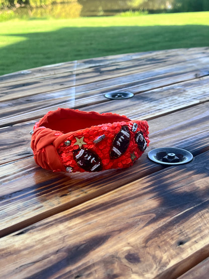 Orange football head band