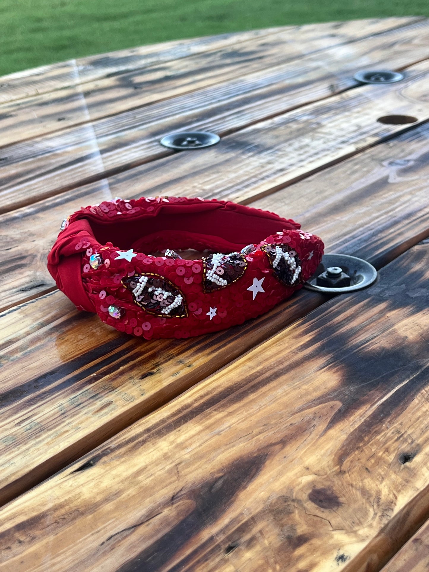 Red football head band