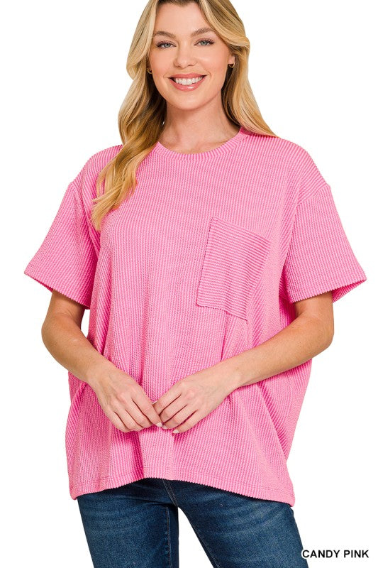 Ribbed pocket top