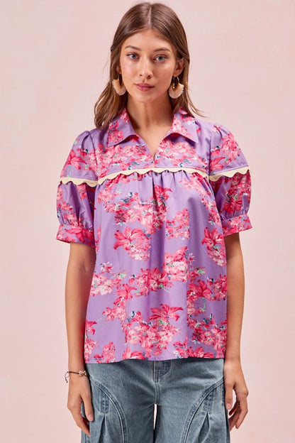 Lilac floral top