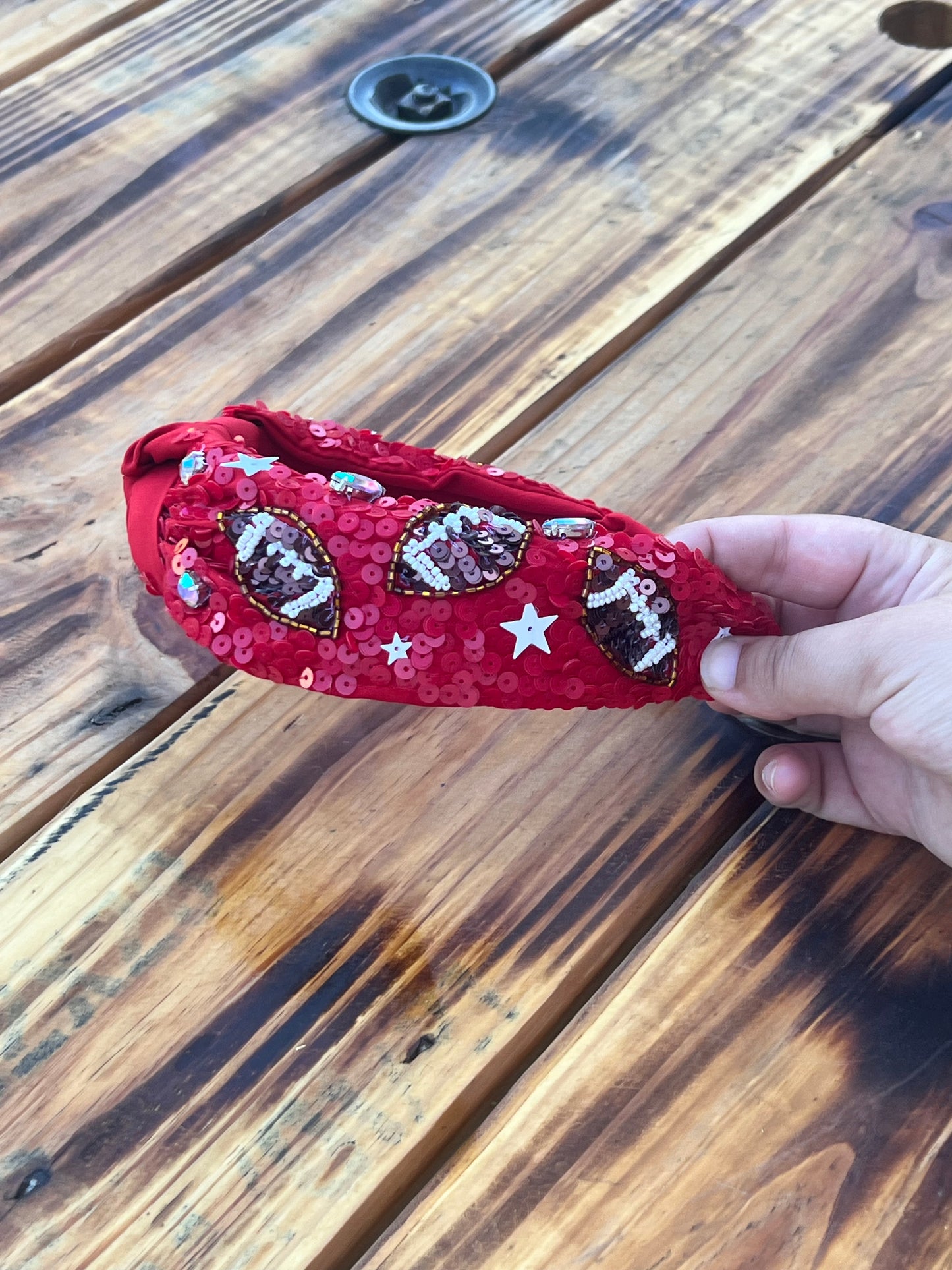 Red football head band