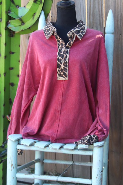 Red cheetah top