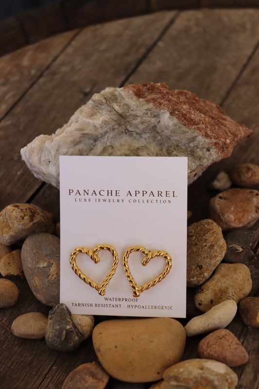 Heart rope earrings