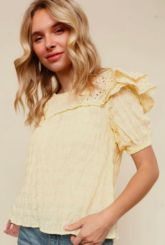 Lace yellow top