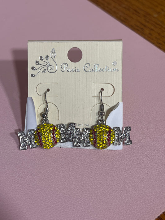 Softball mom earrings
