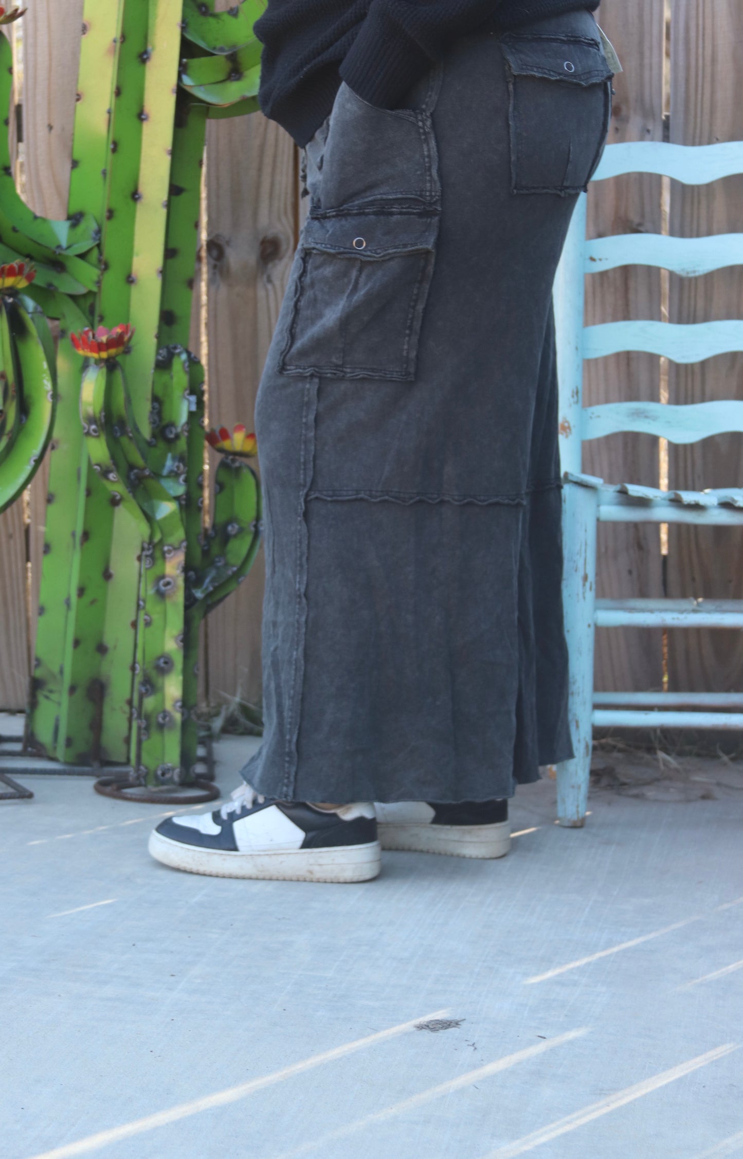 Black cargo pants plus