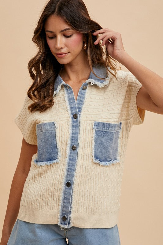 Denim blues top