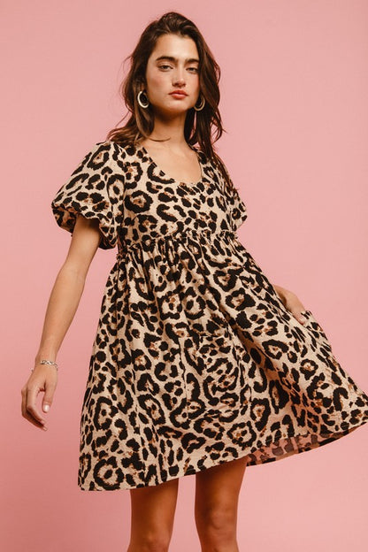 Leopard ruffle dress