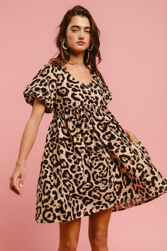 Leopard ruffle dress