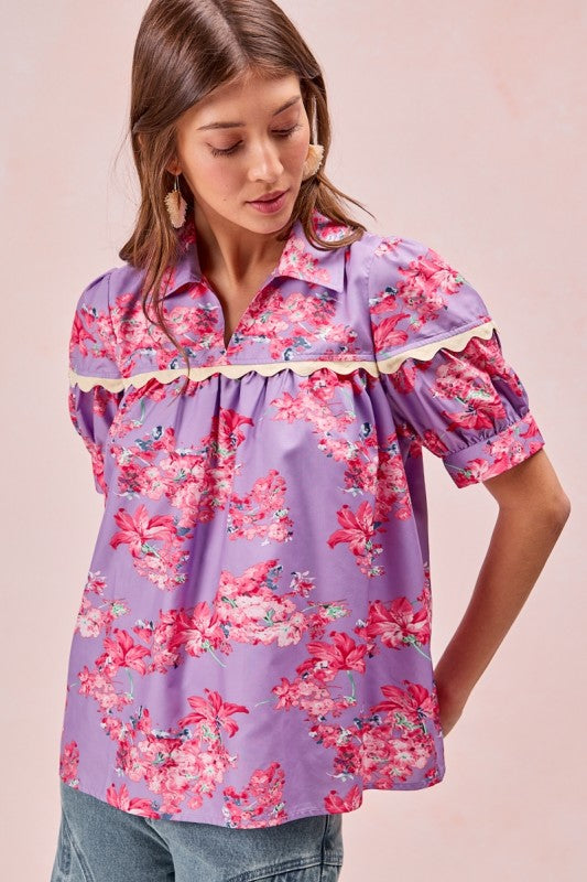 Lilac floral top