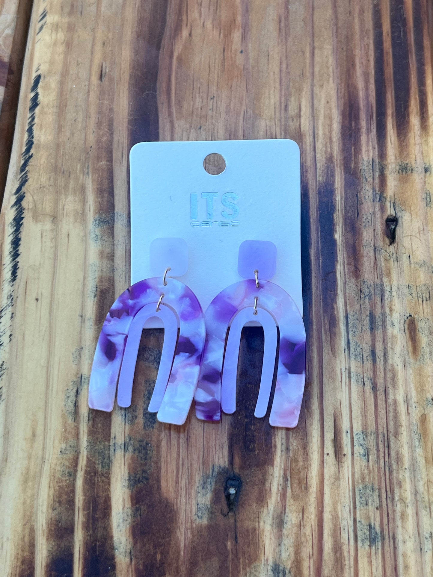 Purple rainbow earrings