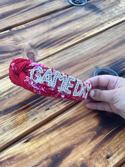 Red game day head band