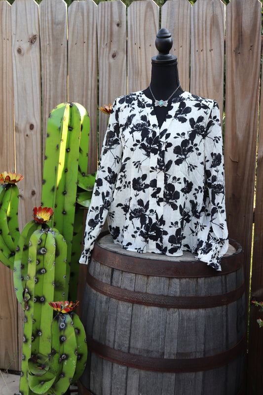 Black floral top