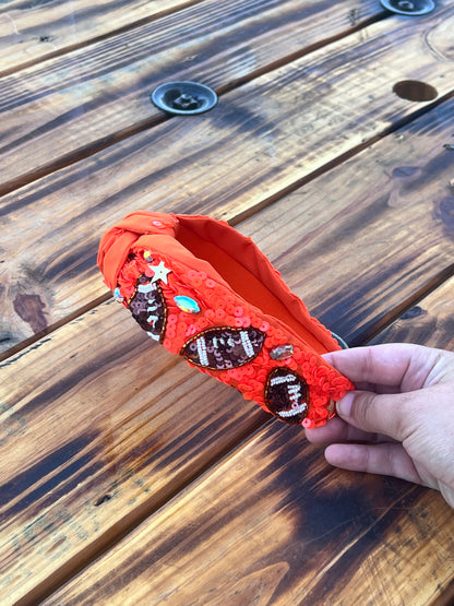 Orange football head band