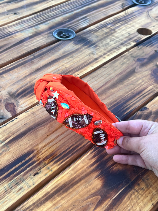 Orange football head band