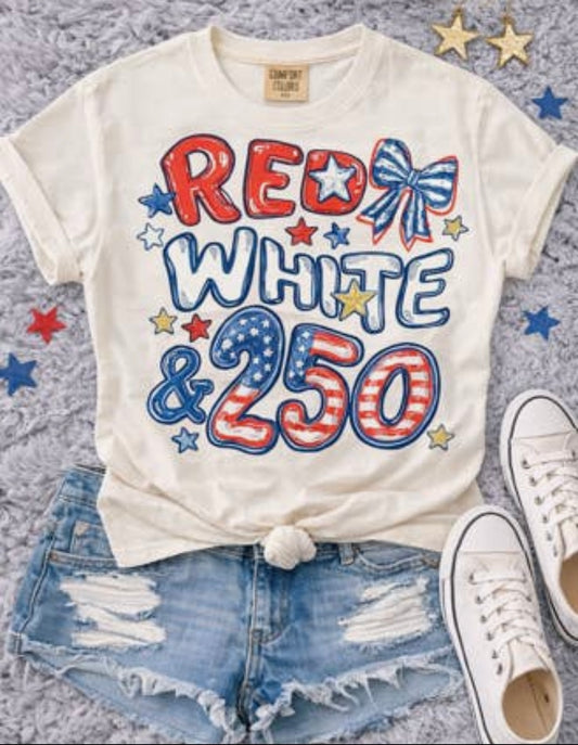 Red white and 250 tee