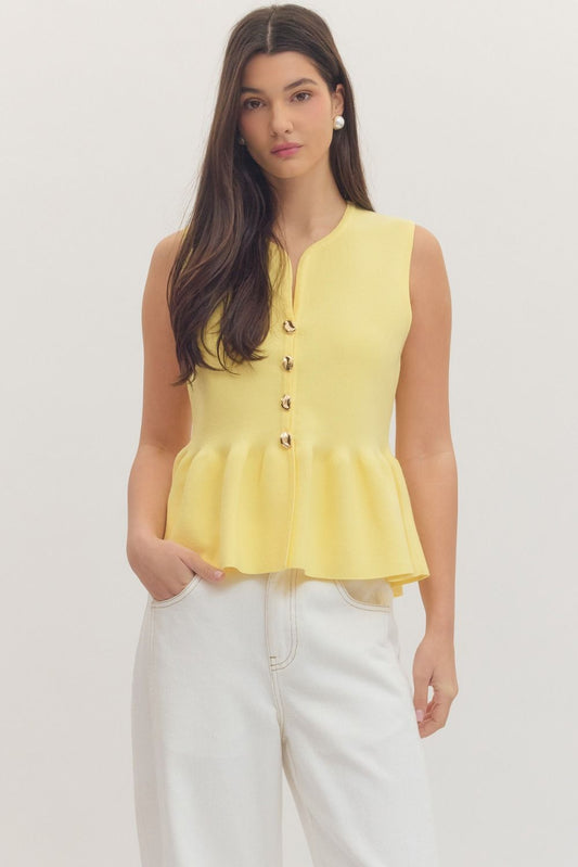 Yellow ruffle top