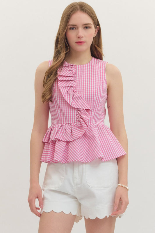 Pink gingham top