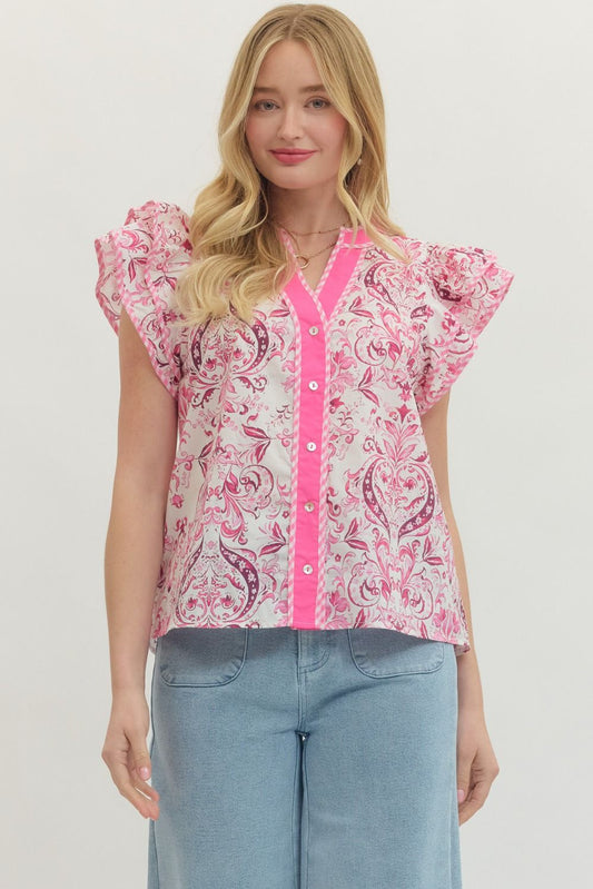 Pink floral top