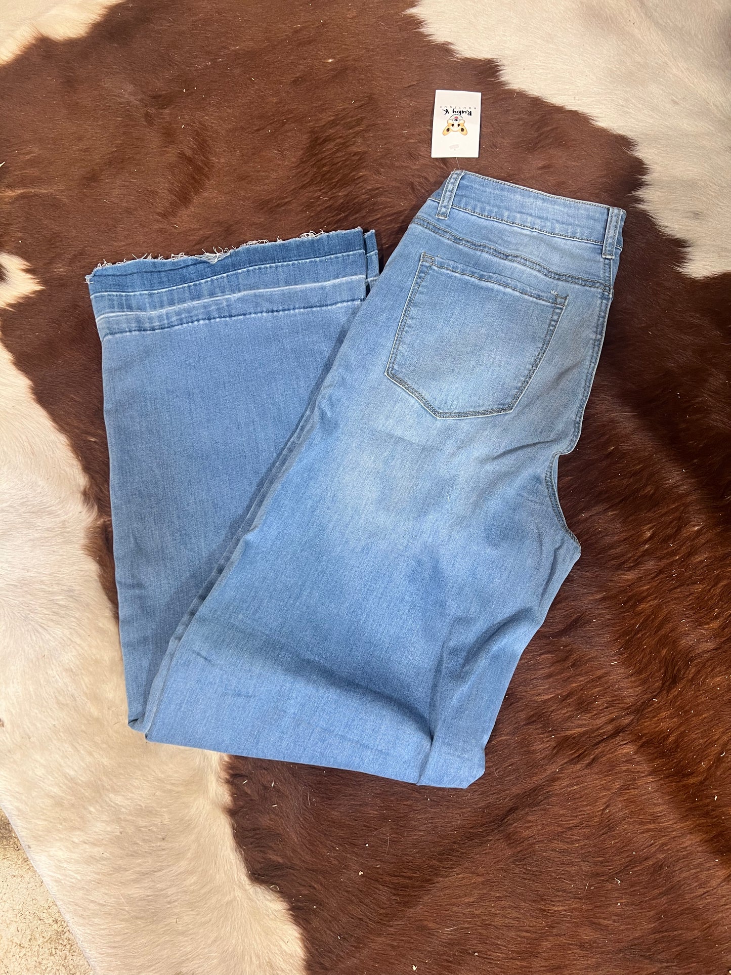 light wash flare jeans
