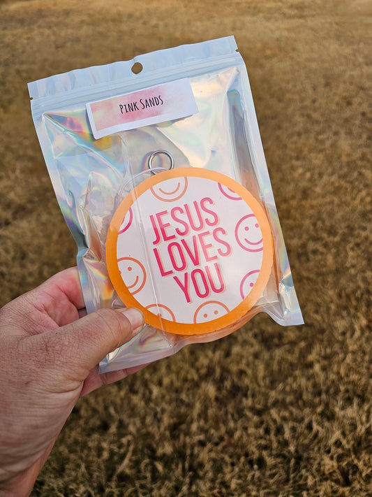 Jesus loves you (pink sands)