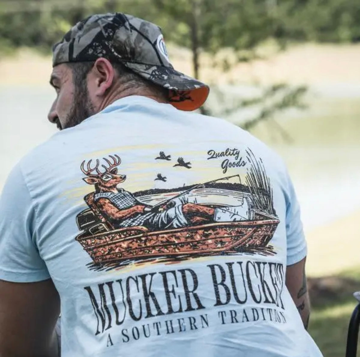 Mucker bucket deer t shirt