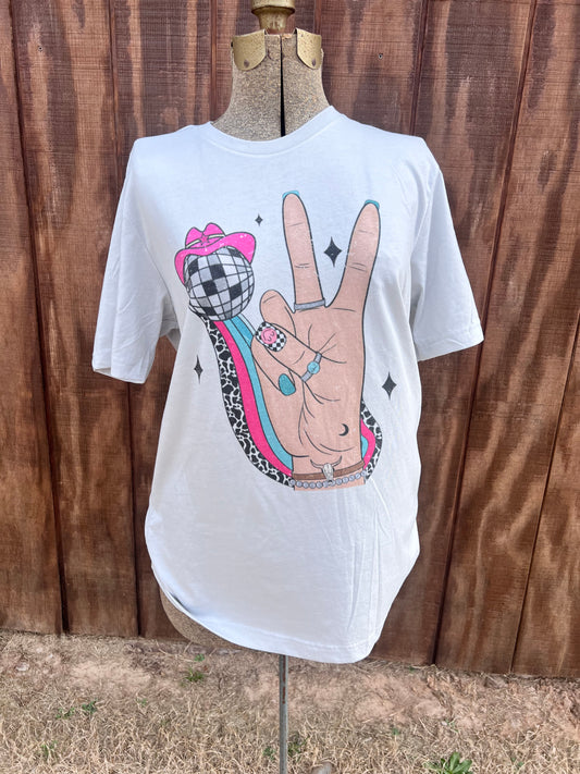 disco peace tee