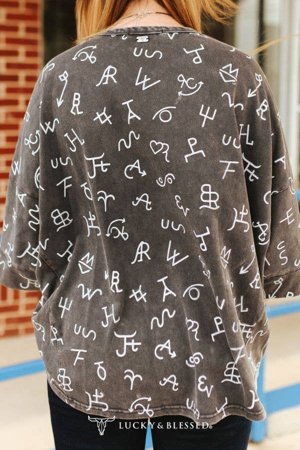 Grey Mineral Wash Cattle Brand Oversize T-Shirt